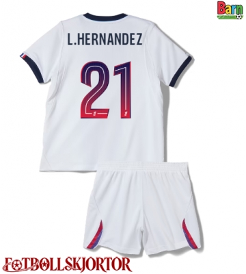 Paris Saint-Germain Lucas Hernandez #21 Borta Kläder Barn 2026-27 Kortärmad (+ Korta byxor)